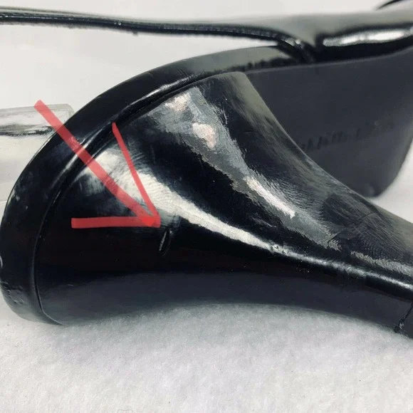 Naturalizer N5 Heels Shoes Black Comfort Question Patent Sling back 7.5 W - Picture 3 of 11